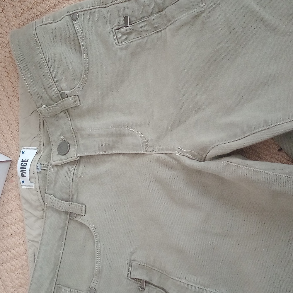 PAIGE Army Green Women's Straight Leg Jeans. Size 27 - Picture 2 of 6
